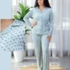 Tress Pyjama chemise imprimé – Réf 16774 – Bleu ciel