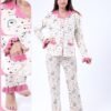 Tress Pyjama chemise imprimé avocat – Réf 16793 – Écru rose