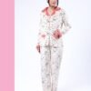 Tress Pyjama chemise imprimé avocat – Réf 16793 – Écru corail