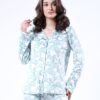 Tress Pyjama chemise imprimé cœurs – Réf 16799 – Bleu turquoise