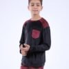 Tress Pyjama garçon velours – Réf 16853 – Noir bordeaux
