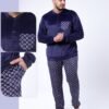 Tress Pyjama homme velours – Réf 16866 – Bleu marine