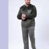 Tress Pyjama homme velours – Réf 16866 – Vert kaki