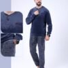 Tress Pyjama homme velours – Réf 16868 – Bleu marine
