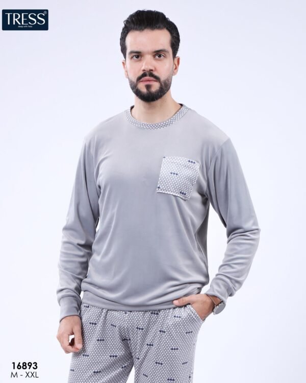 Tress Pyjama homme velours – Réf 16893 – Gris