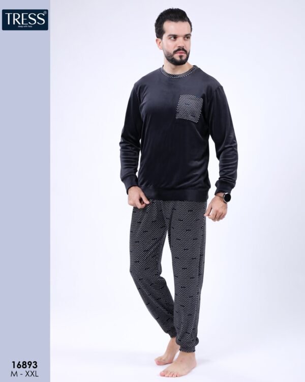 Tress Pyjama homme velours – Réf 16893 – Noir