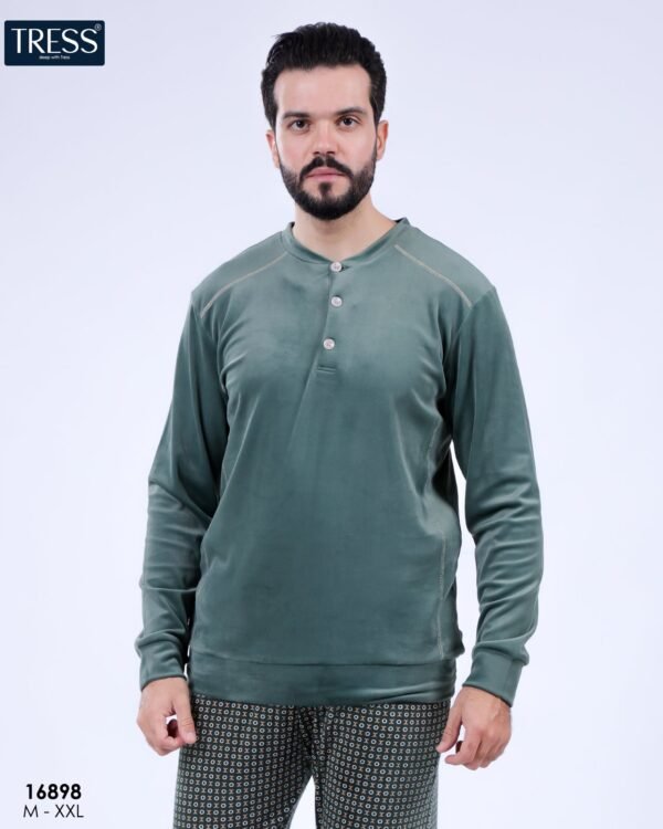 Tress Pyjama homme velours – Réf 16898 – Vert