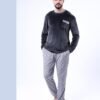 Tress Pyjama homme velours – Réf 16905 – Gris anthracite
