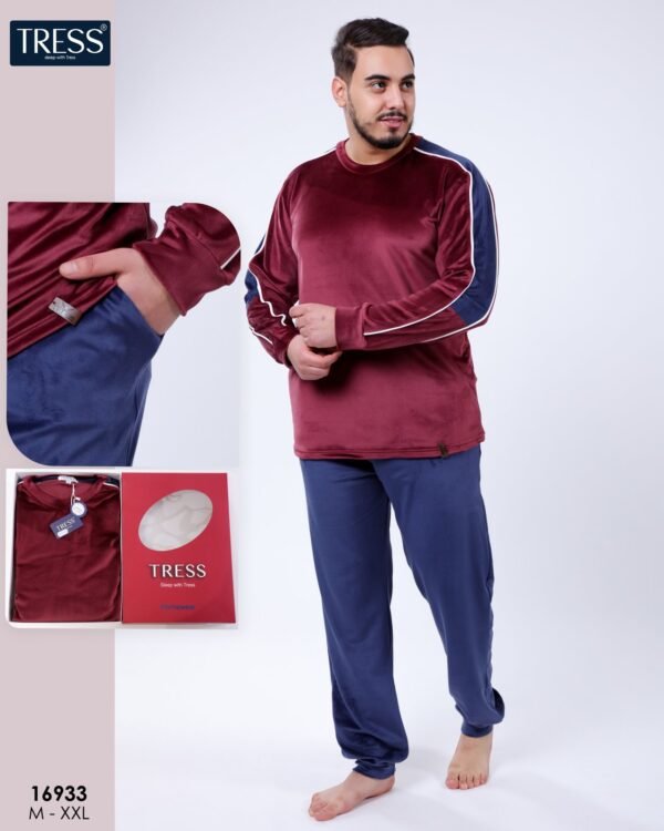 Tress Pyjama homme velours – Réf 16933 – Bordeaux Tress Pyjama homme velours – Réf 16933 – Bordeaux