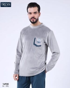 Tress Pyjama homme velours – Réf 16935 – Gris