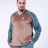 Tress Pyjama homme velours col V – Réf 16937 – Camel et vert