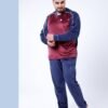 Tress Pyjama homme velours col V – Réf 16937 – Bordeaux et marine