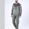 Tress Pyjama homme velours imprimé – Réf 16961 – Vert kaki