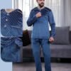 Tress Pyjama homme velours imprimé – Réf 16972 – Bleu