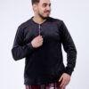 Tress Pyjama homme velours à carreaux – Réf 17114 – Noir