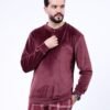 Tress Pyjama homme velours à carreaux – Réf 17144 – Bordeaux