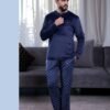 Tress Pyjama homme velours imprimé – Réf 17191 – Bleu marine