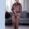 Tress Pyjama homme velours imprimé – Réf 17191 – Marron