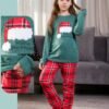 Tress Pyjama fille Noël à carreaux – Réf 17629 – Vert et rouge