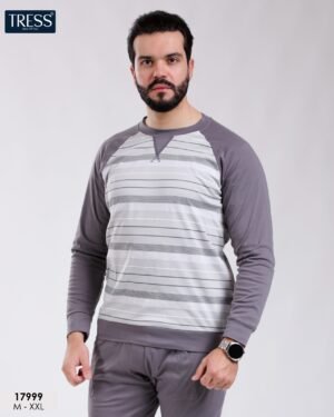Tress Pyjama homme rayé en coffret – Réf 17999 – Gris