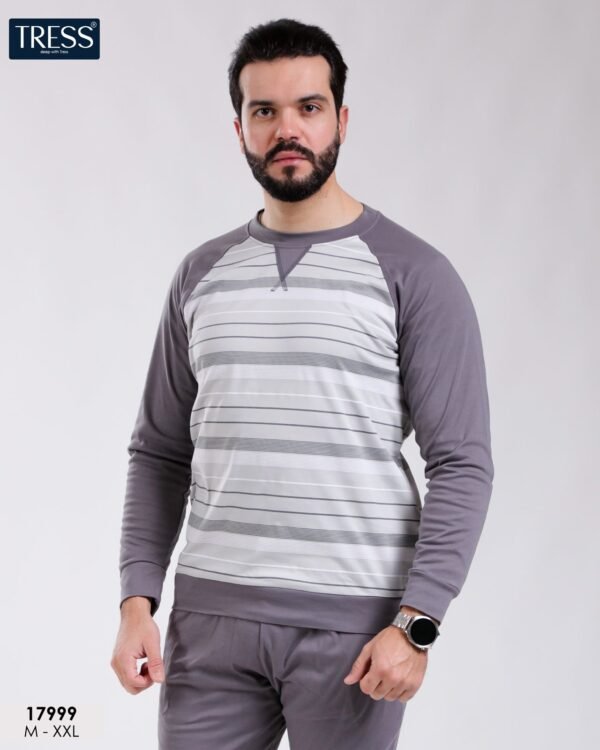 Tress Pyjama homme rayé en coffret – Réf 17999 – Gris