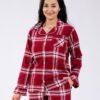 Tress Pyjama chemise à carreaux flanelle – Réf 18108 – Bordeaux