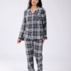 Tress Pyjama chemise à carreaux flanelle – Réf 18108 – Gris