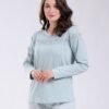 Tress Pyjama dentelle pantalon imprimé – Réf 18120 – Vert d'eau