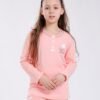 Tress Pyjama fille imprimé nuages – Réf 18316 – Pêche