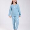 Tress Pyjama fille imprimé nuages – Réf 18316 – Bleu ciel