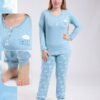 Tress Pyjama imprimé nuages – Réf 18317 – Bleu ciel
