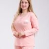 Tress Pyjama imprimé nuages – Réf 18317 – Pêche