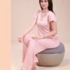 Vienetta Pyjama pantalon large dentelle – Réf 14474 – Rose poudré