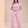 Vienetta Pyjama pantalon large dentelle – Réf 14474 – Rose
