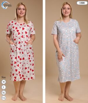 Vienetta Chemise de nuit imprimée – Réf 14581 – Couleurs assorties