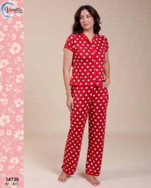 Vienetta Pyjama à pois – Réf 14730 – Rouge
