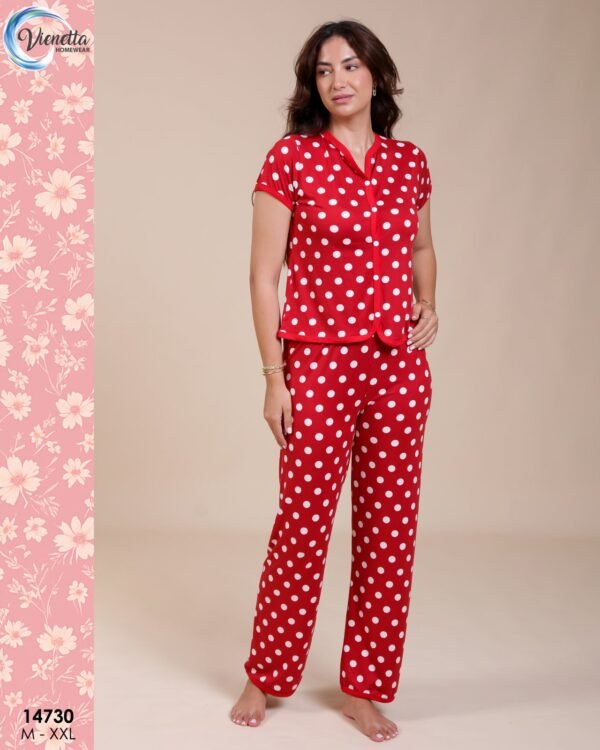 Vienetta Pyjama à pois – Réf 14730 – Rouge