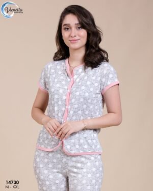Vienetta Pyjama à pois – Réf 14730 – Gris