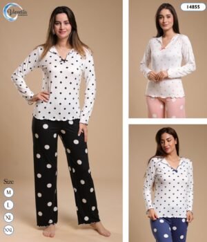 Vienetta Pyjama à pois – Réf 14855 – Couleurs assorties