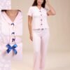 Vienetta Pyjama boutonné manches courtes – Réf 15283 – Rose pâle