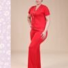 Vienetta Pyjama boutonné manches courtes – Réf 15283 – Rouge