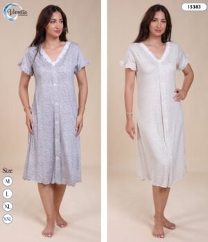 Vienetta Chemise de nuit boutonnée – Réf 15383 – Couleurs assorties